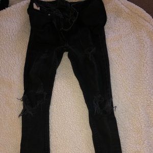 black ripped jeans